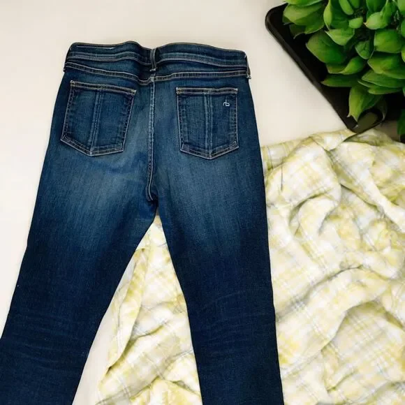 GU Lovely ”rag&bone” Sz-32 Skinny Cut Jean Dark Blue Kensington,5 Pocket,Zipper - Picture 3 of 12